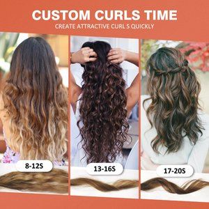 C136 Automatic Hair Curler Wave Curling Iron, Ceramic Rotating Curlers with LCD